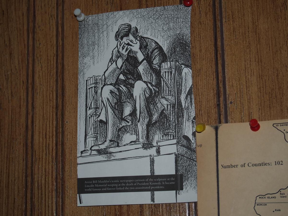 Bill Mauldin's Cartoon Lincoln Memorial-Death of Kennedy