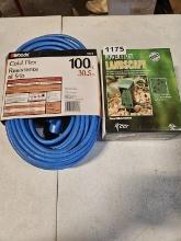 1-power Stake Landscape & 1- Woods Cold Flex Resistant 100ft Extension Cord