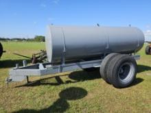 Gray 1000 Gal Stainless Steel Tank on Trailer