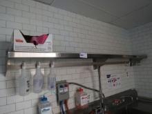 8FT S/STEEL WALL SHELF WITH POT RACK