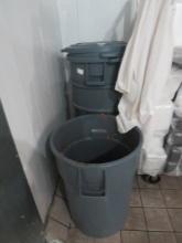 GRAY MEAT DEPT TRASH CANS