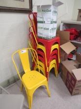 METAL CHAIRS YELLOW/RED