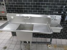 56-INCH 1-COMPARTMENT SINK W/16" HAND SINK