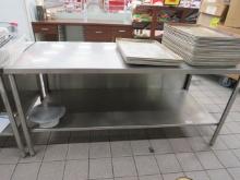 6FT X 30INCH STAINLESS STEEL TABLE