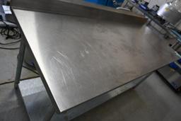 72" x 30.25"x 34.25" Stainless Steel Work Table with Back splash