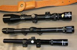 Three Rifle Scopes and Two Slings