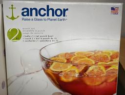 Anchor 7 QT Punch Bowl & Ladle- Salad Set
