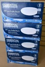 Four 11" Lithonia Lighting Essential Series Low Profile Round Light Fixtures
