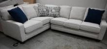 Lovely Smith Brothers Two Piece Sectional Sofa with Two Sets of Pillows!