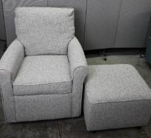 Kacey Upholstered Swivel Glider with Glide Ottoman