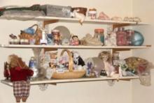 Shelf Filled with Holiday Items and Collectibles