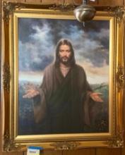 Large Print Portrait of Jesus framed in Gold