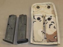 Pair of Beretta 92F 15 Round Capacity Magazines in Pouch
