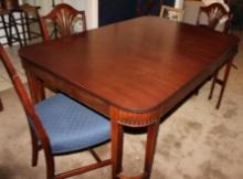 Excellent Dark Wood Dining Table with 5 Chairs
