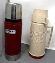 Red 16oz Metal Stanley & Plastic Thermos model 2202