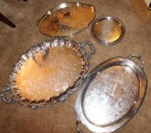 Large Silver-Plate Trays