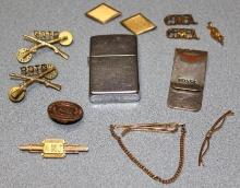 Zippo Lighter, Fraternity Pins, and More Jewelry