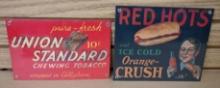Union Standard Chewing Tobacco - Red Hots Tin Signs