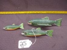 3- Bill Green Fish Decoys