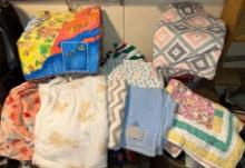 Group of Baby Quilts and Super soft Blankets