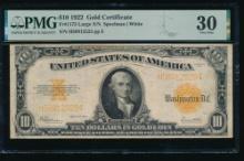 1922 $10 Gold Certificate PMG 30