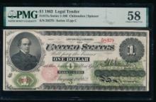 1862 $1 Legal Tender Note PCGS 58