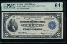 1918 $2 Chicago FRBN PMG 64EPQ