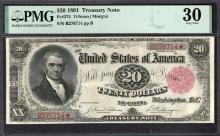 1891 $20 Treasury Note PMG 30