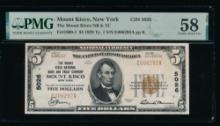 1929 $5 Mount Kisco NY National PMG 58