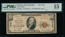 1929 $10 Perkasie PA National PMG 15