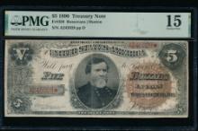 1890 $5 Treasury Note PMG 15