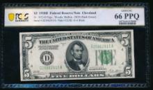 1928B $5 Cleveland FRN PCGS 66PPQ