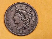 1837 Beaded cord Large Cent