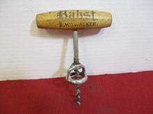 Pabst Milwaukee, WI Early Wooden Corkscrew