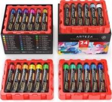 ARTEZA Acrylic Paint, Set of 24 Colors/Tubes (0.74 oz, 22 ml) W/ Storage Box, $27.99 MSRP