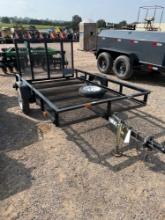 5'X8' Bumper Pull Utility Trailer with Expanded Metal Floor and Fold-Up Ramp Spare Tire NO TITLE