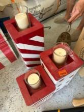 candles on stands