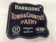 17 x 17 in. Vintage Porcelain Town & Country Paint Flange Sign
