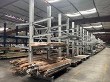 White Lumber Racking 16 Uprights Apx. 75' L X 14' H 92 Arms  (Racking Only)