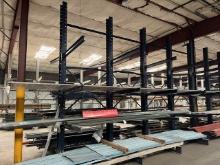 Blue Lumber Rack 5 uprights Apx 20Lx14H 30 Arms (Racking Only)