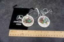 John Deere Season'S Greetings Ornaments - 2002 & 1998