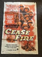 1953 "Cease Fire" War Movie 1-Sheet Movie Poster