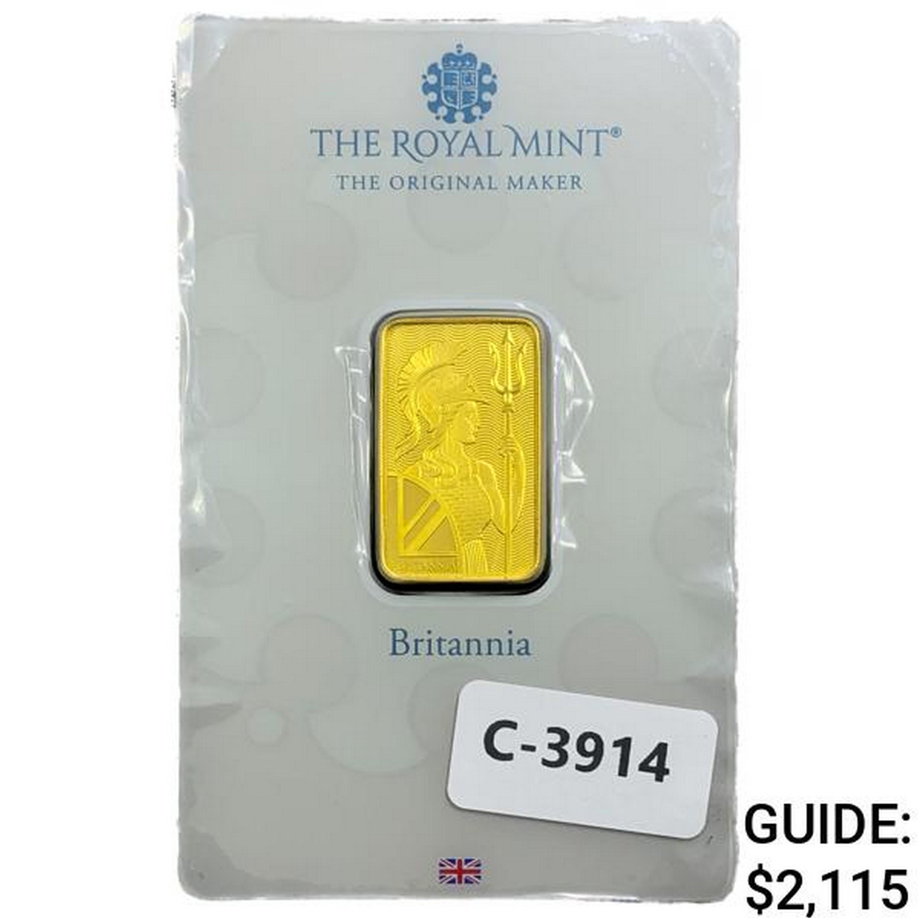 Britannia .35oz Gold Bar Royal Mint