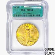 1927 $20 Gold Double Eagle ICG MS62
