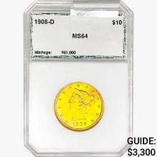 1906-D $10 Gold Eagle PCI MS64