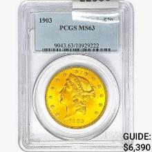 1903 $20 Gold Double Eagle PCGS MS63