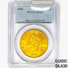 1896 $20 Gold Double Eagle PCGS MS62
