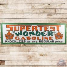 Scarce Supertest "Wonder Gasoline" 10' SS Porcelain Sign w/ Maple Leaf Logos