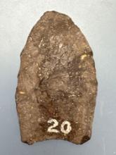 2" Argillite Fox Creek Point, Found in Williamsport, PA, Ex: Dr. Willaimee Collection, Ex: Burley Co