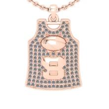 0.59 Ctw SI2/I1 Diamond 14K Rose Gold football theme Jersey pendant necklace